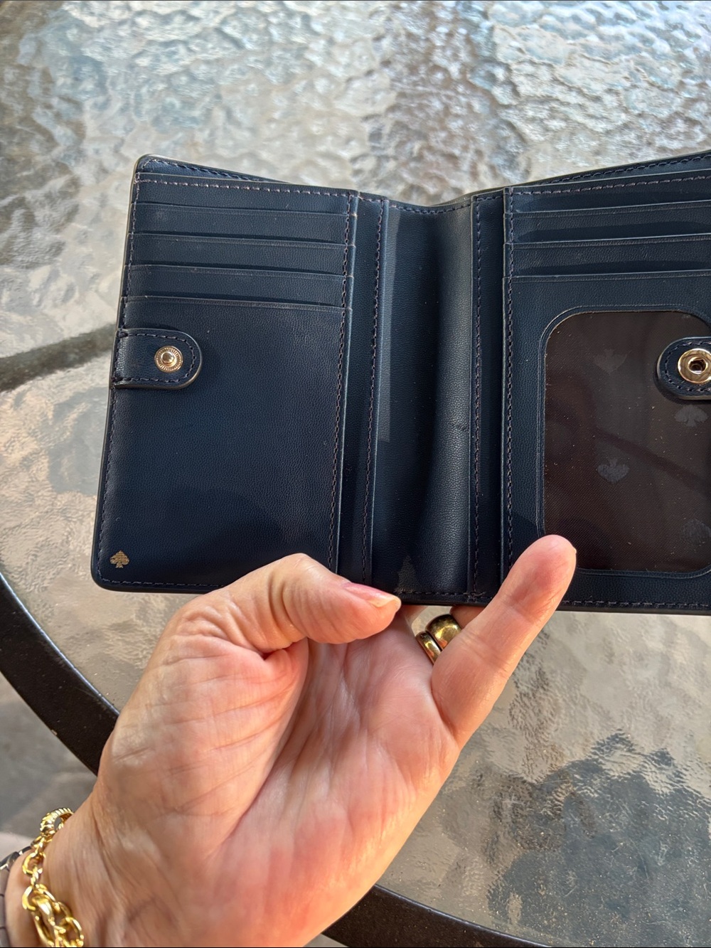 kate spade blue leather bifold wallet - Picture 4 of 7